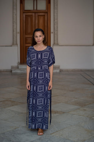 Short sleeve dress in Ancient Blue