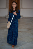 Long sleeve dress in Oceanic Blue